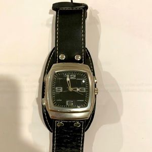 Men’s mossimo black leather wide-band